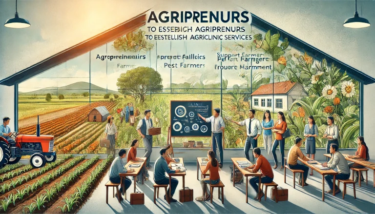 aspiring agripreneurs to establish agriclinics, support farmers, and drive rural growth through agricultural services.