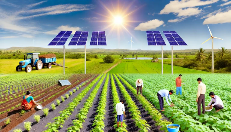 "India Agrivoltaics Alliance," showcasing the union of agriculture and solar power for a sustainable future.