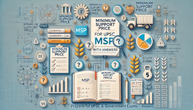 Minimum Support Price (MSP) Questions for UPSC & Government Exams with Answers